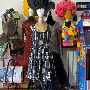 Skeleton Print Mini Dress